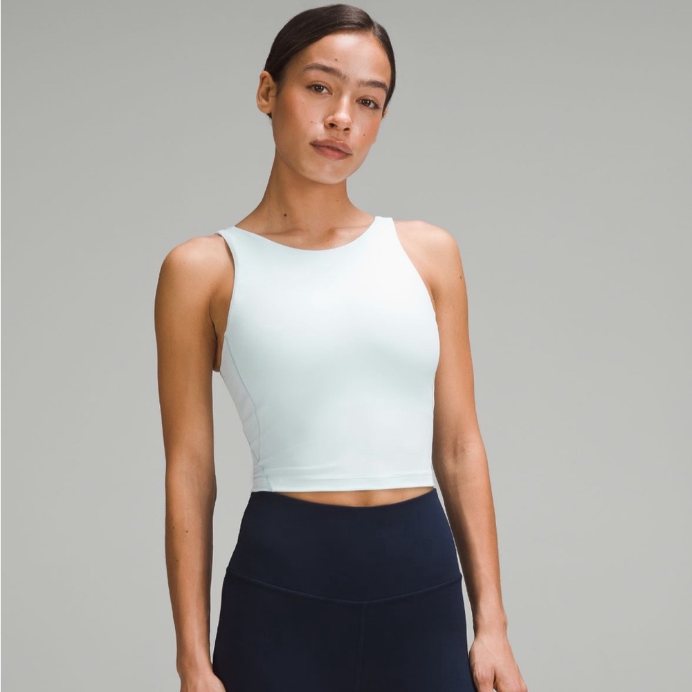 LULULEMON Allign High Neck Tank crop size 4 built in bra PINK A-C cup